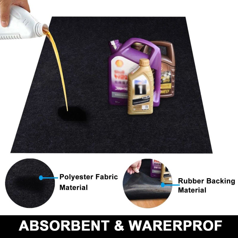 AiBOB Oil Spill Mat, 36 X 60 inches, Garage Floor Mat Under Car, Waterproof Backing Absorbent Pad Protects Floor, Durable, Reusable, Black - Image 2